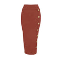 Women Button Black Blue Red Bodycon Bandage Skirt – Beyond Beauty