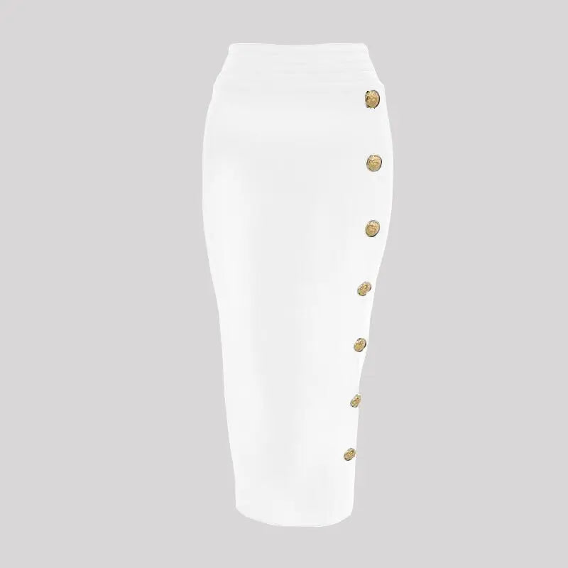 Women Button Black Blue Red Bodycon Bandage Skirt – Beyond Beauty