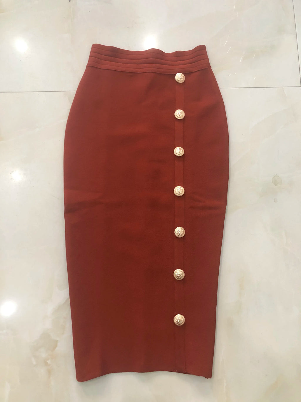 Women Button Black Blue Red Bodycon Bandage Skirt – Beyond Beauty