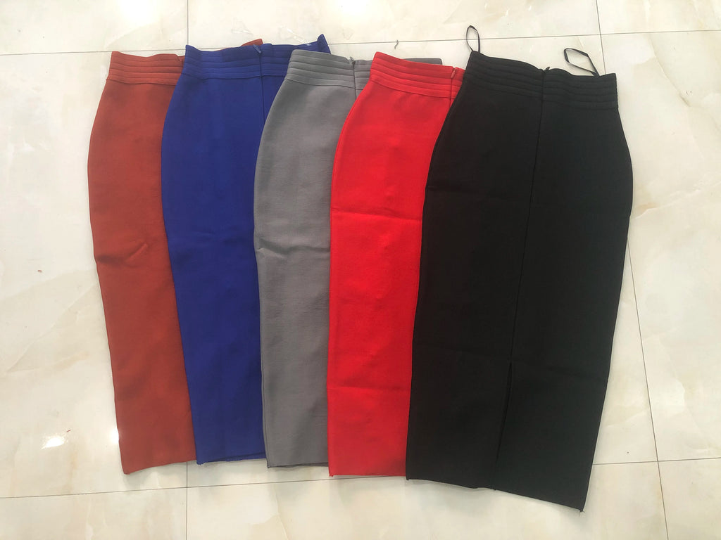 Women Button Black Blue Red Bodycon Bandage Skirt – Beyond Beauty