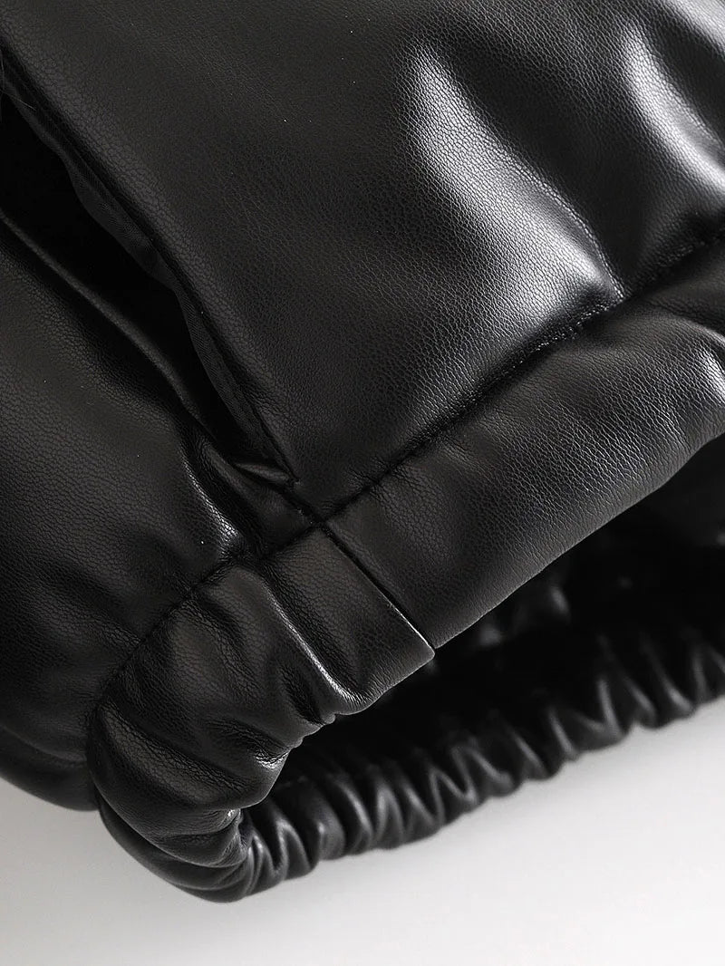 Zoki Winter Thick Women Short Parkas Warm PU Leather Coats – Beyond Beauty