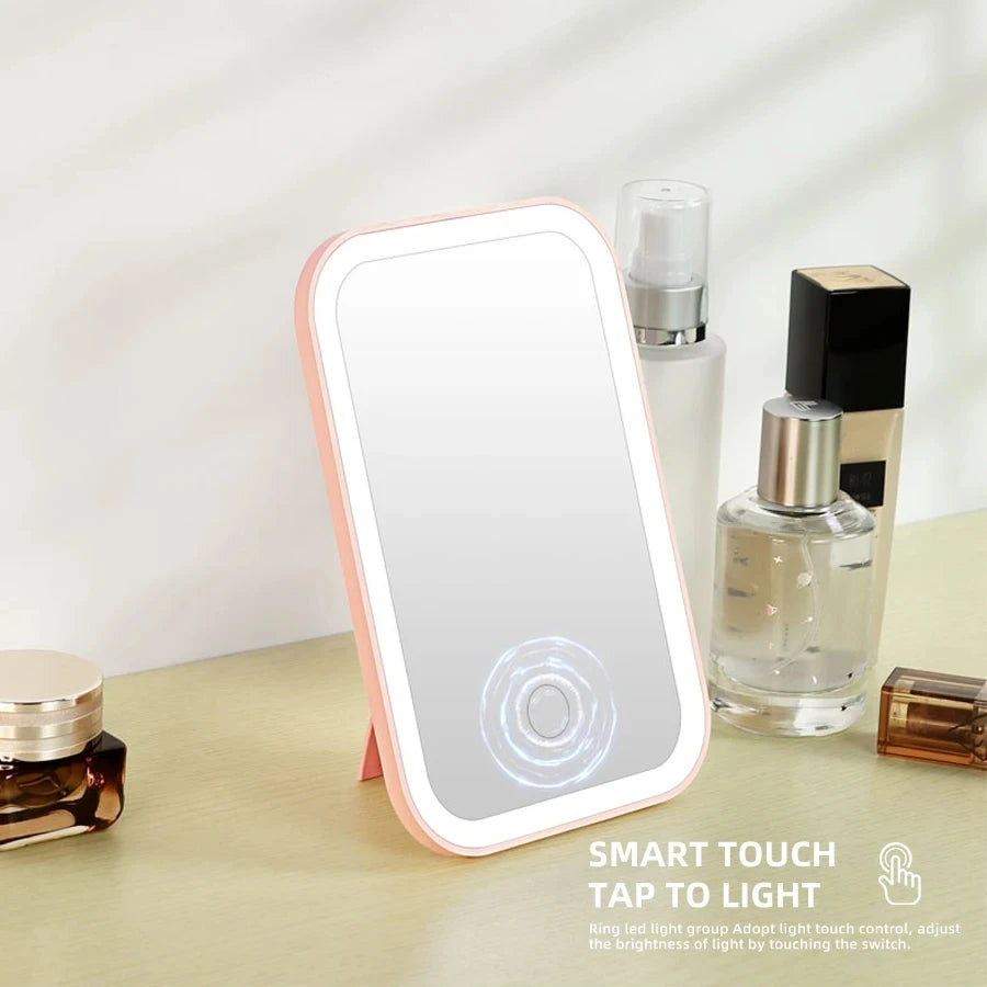 LED Touch Screen Makeup Mirror Folding Mirror Lighted Makeup Mirror – Beyond Beauty