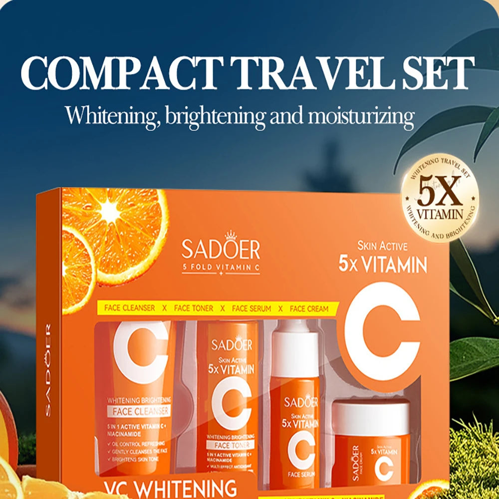 Vitamin C Moisturizing Travel Skincare Set - Cleanser, Toner, Serum – Beyond Beauty