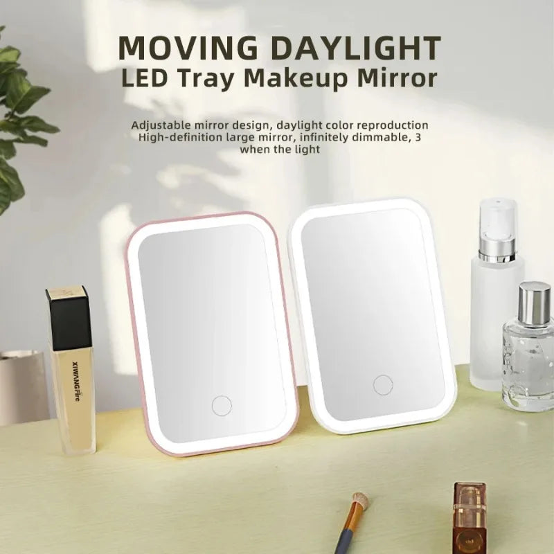 LED Touch Screen Makeup Mirror Folding Mirror Lighted Makeup Mirror – Beyond Beauty