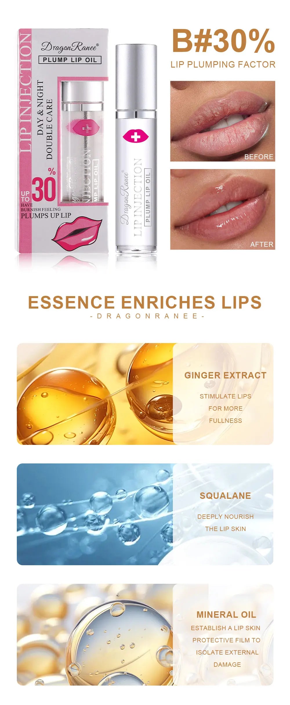 Volumising Lip Plumper Oil Lip Enhancer Lip Gloss Plumping Serum – Beyond Beauty