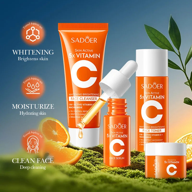 Vitamin C Moisturizing Travel Skincare Set - Cleanser, Toner, Serum – Beyond Beauty